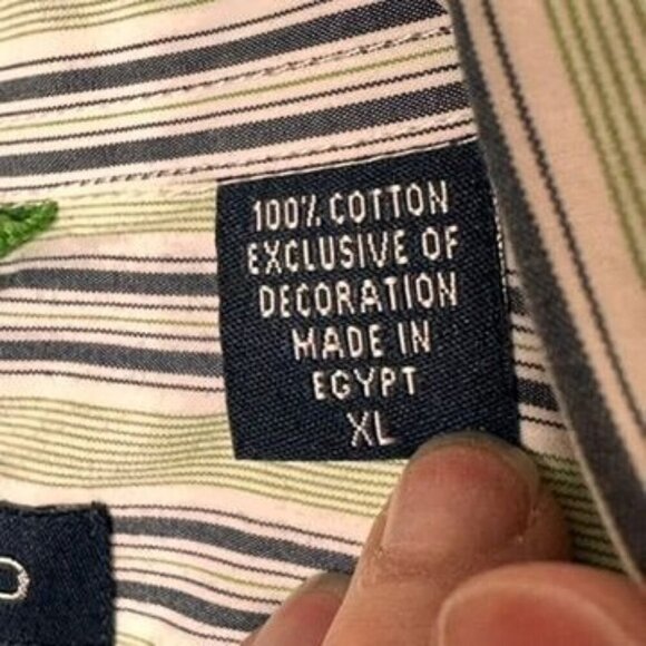 Izod  Striped Short Sleeve Button-Down Cotton Shirt Mens XL Preppy Casual Dad - Picture 4 of 8